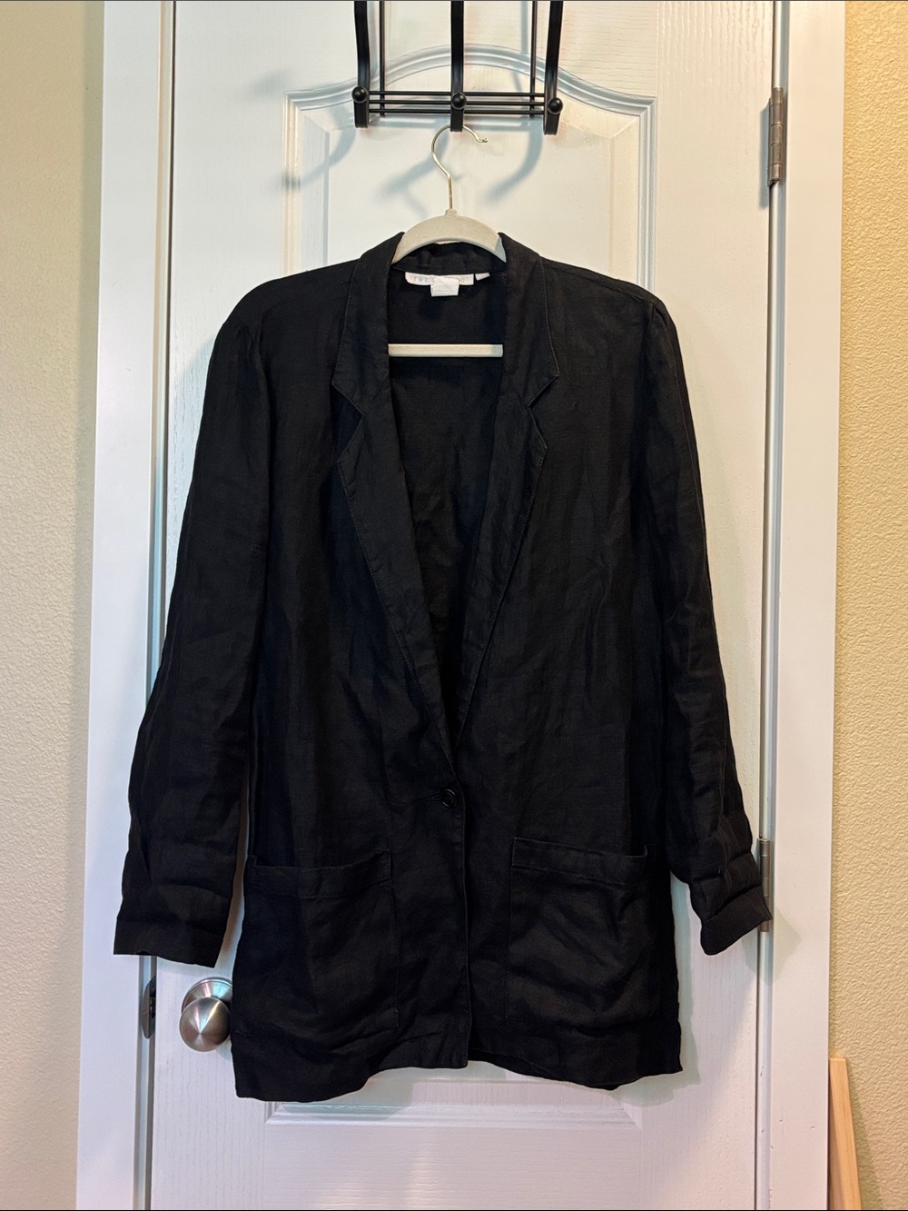 Women's Black Linen Lightweight Blazer